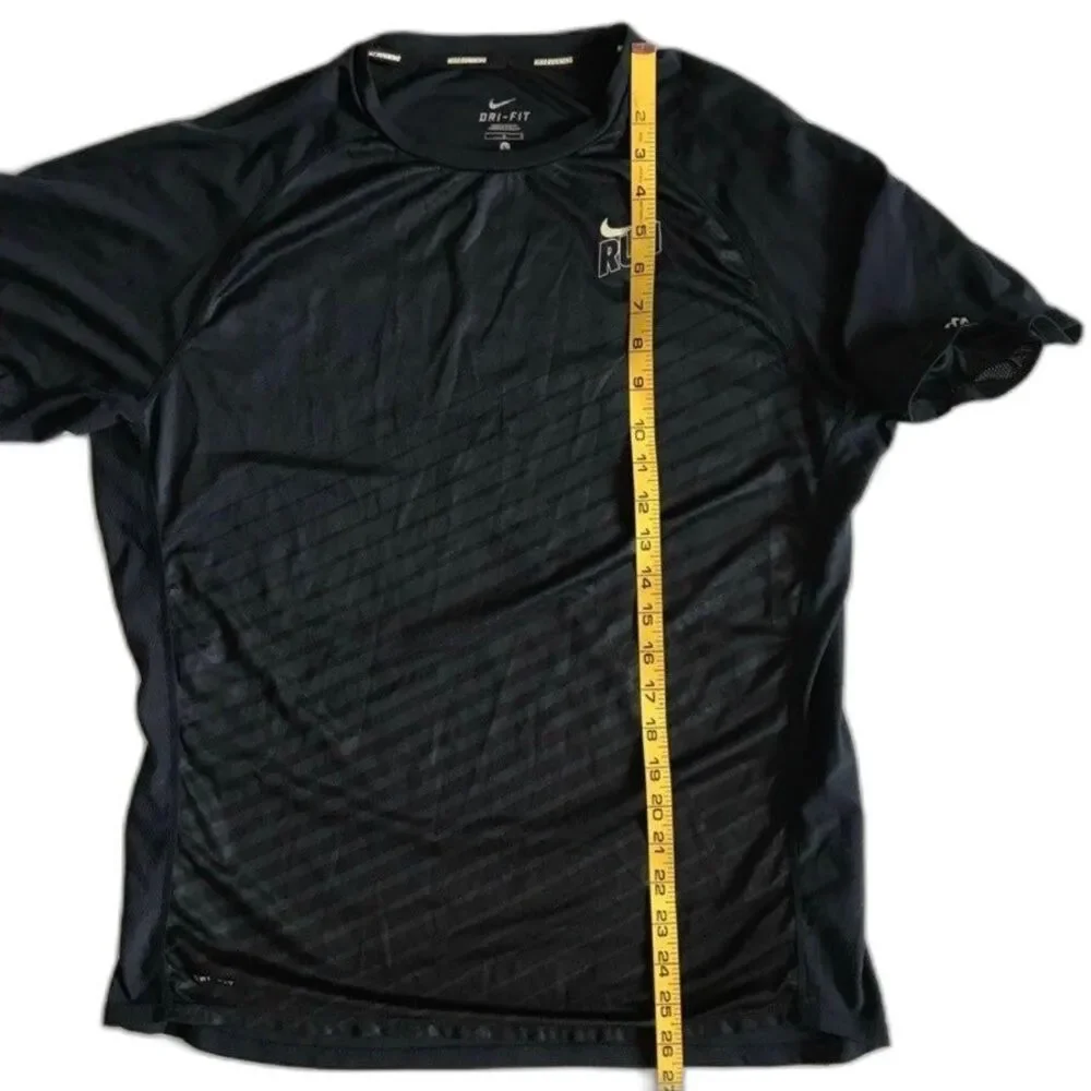 Nike RUN Running Athletic Dri Fit Shirt Mens Large Short Sleeve Navy Blue EUC